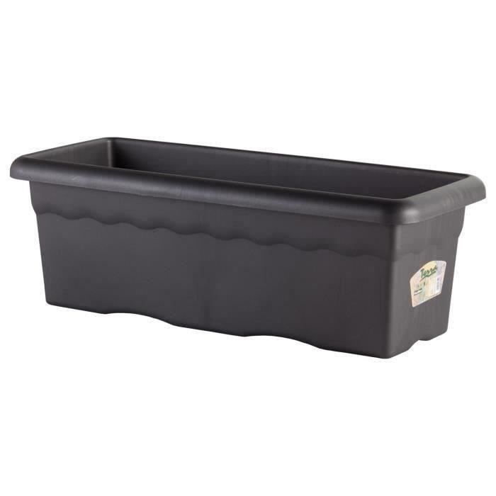 PLASTIKEN Jardiniere rectangulaire - 80 X 26 cm - Anthracite PLASTIKEN