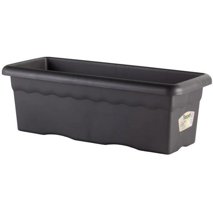 PLASTIKEN Jardiniere rectangulaire - 80 X 33 cm - Anthracite PLASTIKEN