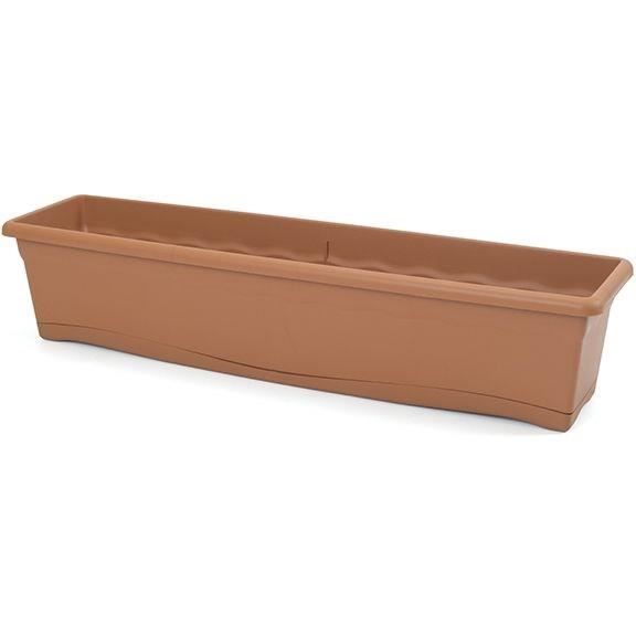 PLASTIKEN Jardiniere rectangulaire Ø 80 X 20 cm avec plateau - Terracotta PLASTIKEN