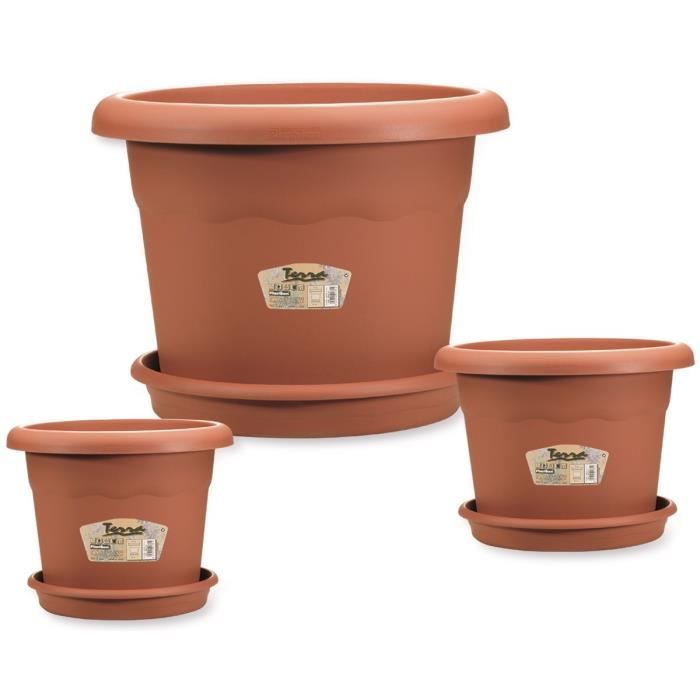 PLASTIKEN Pot a fleurs - Ø 60 cm rond - Terracotta PLASTIKEN