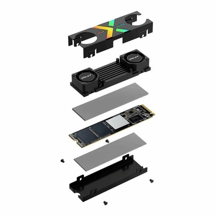 PNY - CS3150 XLR8 Gaming EPIC - X RGB - Disque dur SSD Interne - 1To - M.2 NVMe - RGB Heatsink (M280CS3150XHS - 1TB - RB) - Paloma Tech