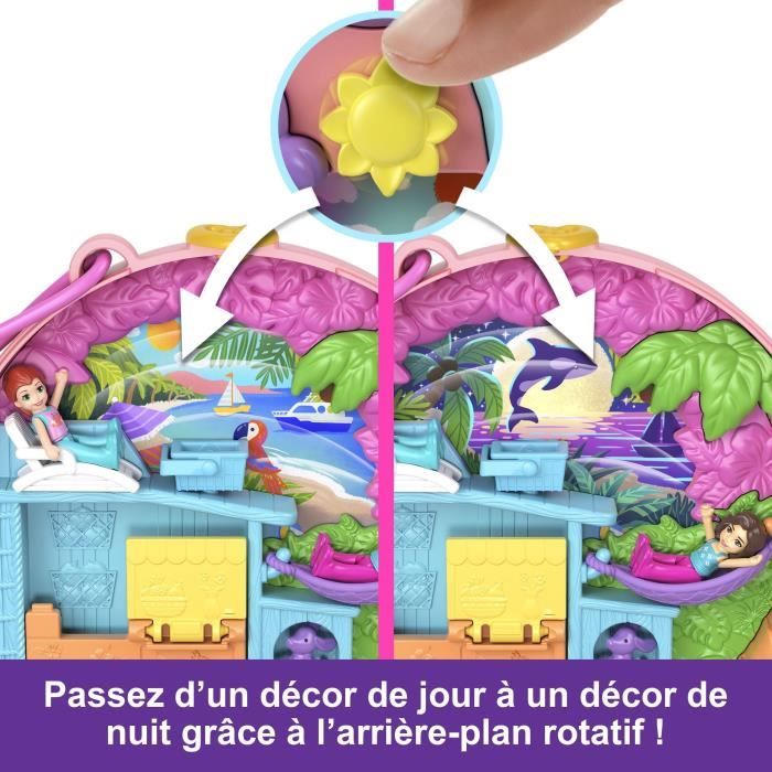 Polly Pocket-Aventure en Mobylette-Coffret 2 mini-figurines et animal HWN98