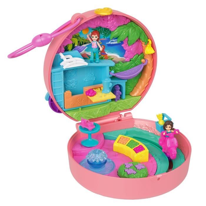 Polly Pocket-Aventure en Mobylette-Coffret 2 mini-figurines et animal HWN98