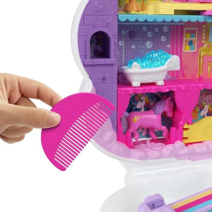 Polly Pocket-Licorne Arc-en-ciel-Coffret 2 poupées et tete a coiffer HYD97