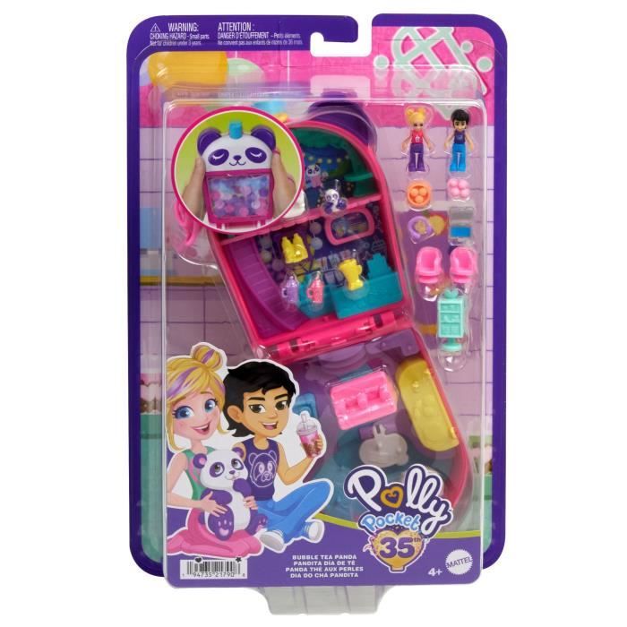 Polly Pocket-Panda Bubble Tea-Coffret avec 2 mini-figurines et panda HWN95