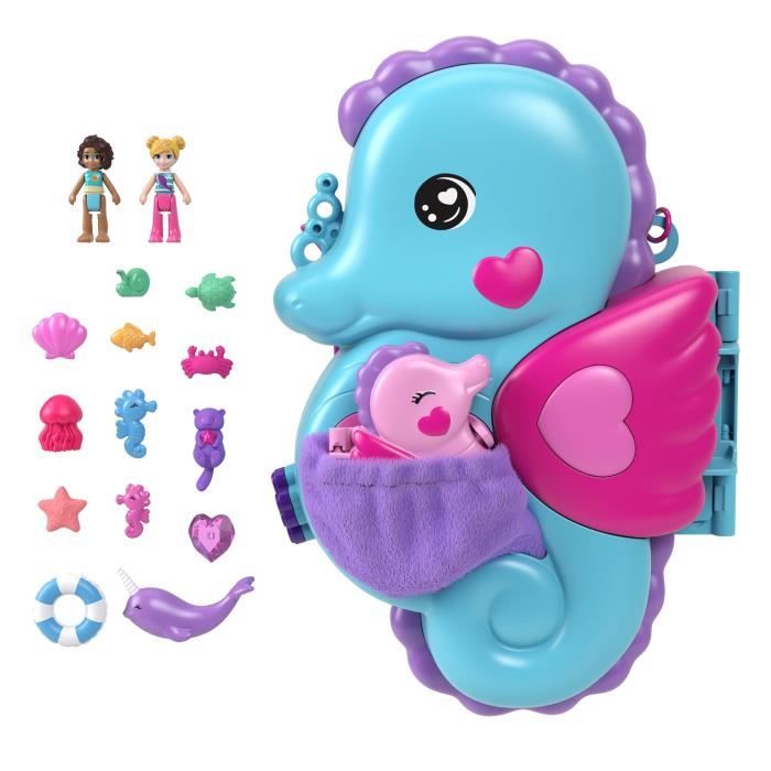 Polly Pocket-Papa et moi-Sac surprises hippocampe et 2 mini-figurines HWP03