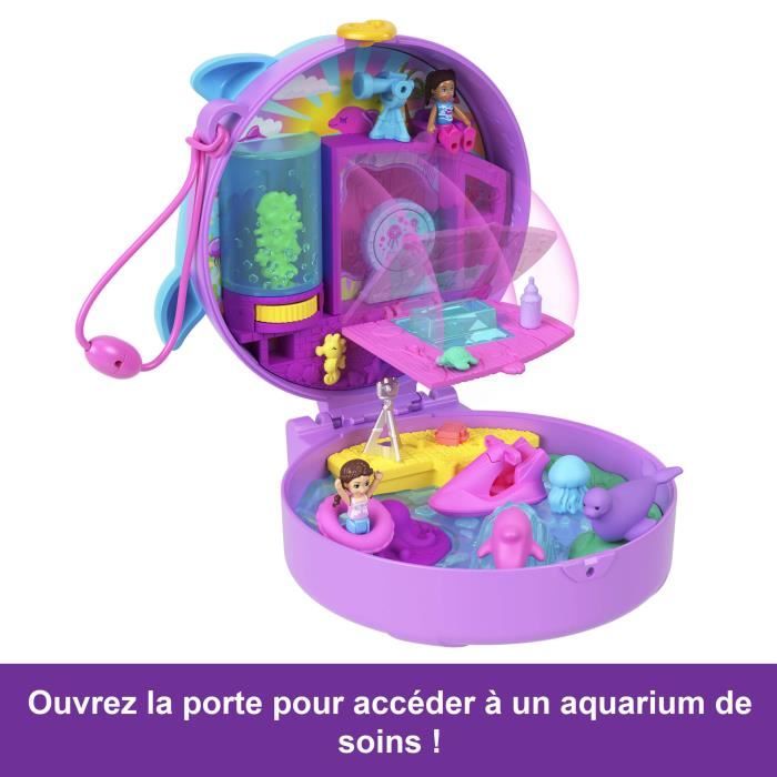 Polly Pocket-Sauvetage du dauphin-Coffret 2 mini-figurines et animaux HWN96