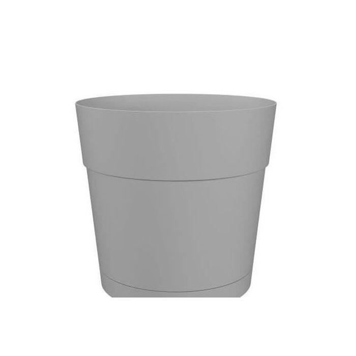 Pot a fleurs et plantes rond CAPRI LARGE - Plastique - Réservoir d'eau - diametre 40 cm - Gris clair - ARTEVASI ARTEVASI