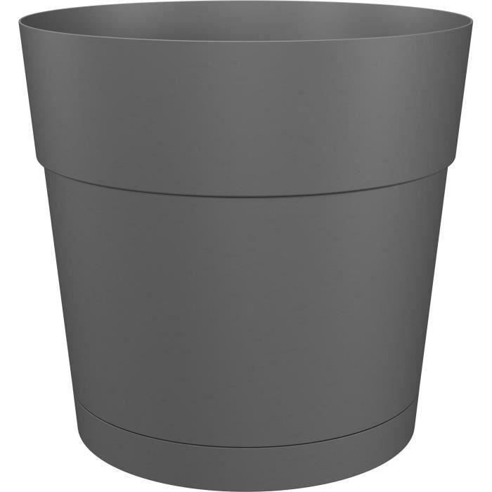 Pot a fleurs et plantes rond CAPRI LARGE - Plastique - Réservoir d'eau - diametre 35 cm - Anthracite - ARTEVASI ARTEVASI