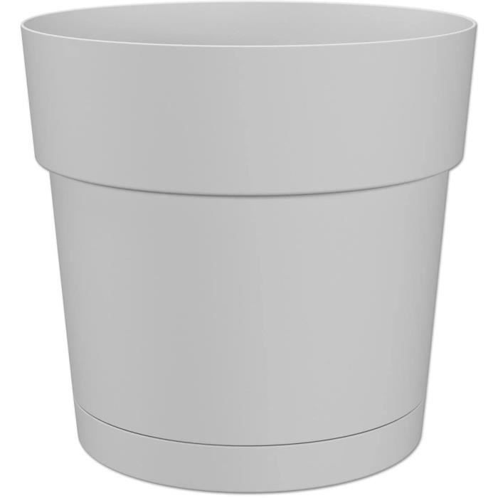 Pot a fleurs et plantes rond CAPRI LARGE - Plastique - Réservoir d'eau - diametre 30 cm - Blanc - ARTEVASI ARTEVASI