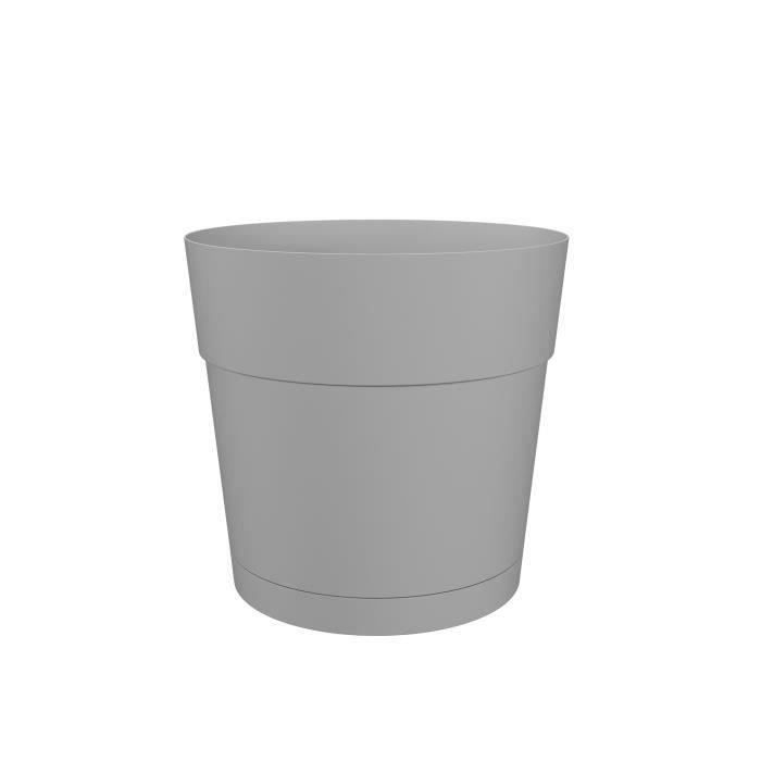 Pot a fleurs et plantes rond CAPRI LARGE - Plastique - Réservoir d'eau - diametre 40 cm - Gris clair - ARTEVASI ARTEVASI