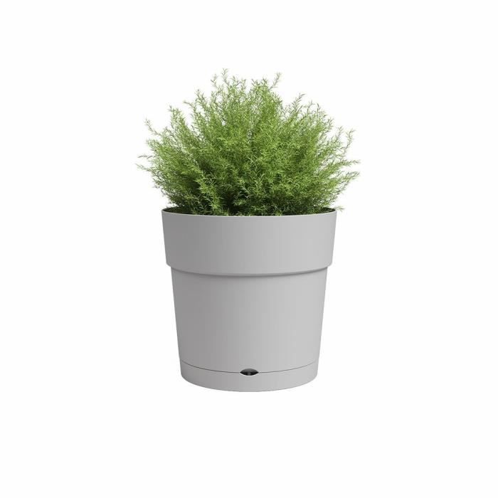 Pot a fleurs et plantes rond CAPRI LARGE - Plastique - Réservoir d'eau - diametre 30 cm - Gris clair - ARTEVASI ARTEVASI