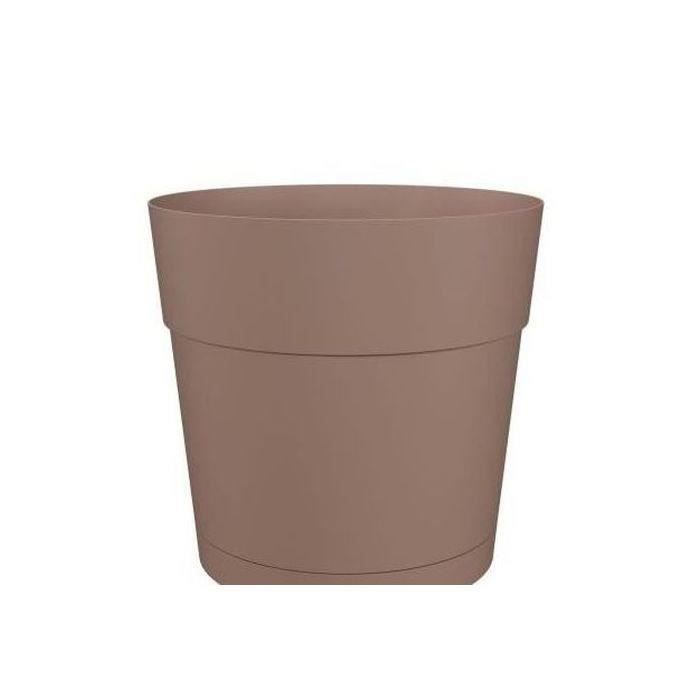 Pot a fleurs et plantes rond CAPRI LARGE - Plastique - Réservoir d'eau - diametre 35 cm - Taupe - ARTEVASI ARTEVASI