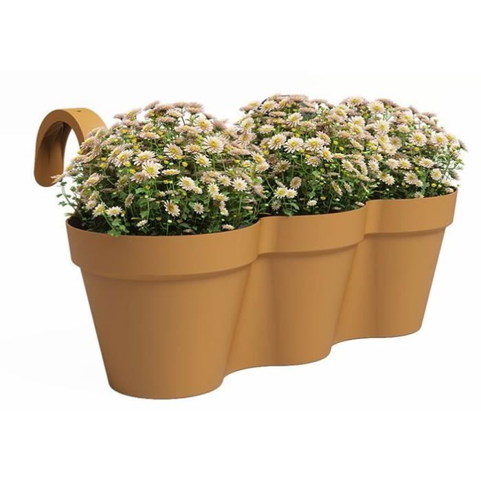 Pot ARTEVASI - CAPRI TRIPLE - Balcon - Jaune miel - L54 x P30,5 x H28 cm ARTEVASI