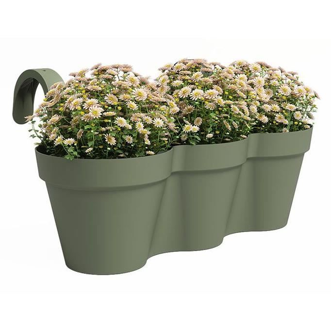 Pot ARTEVASI - CAPRI TRIPLE - Balcon - Vert Cendre - L54 x P30,5 x H28 cm ARTEVASI