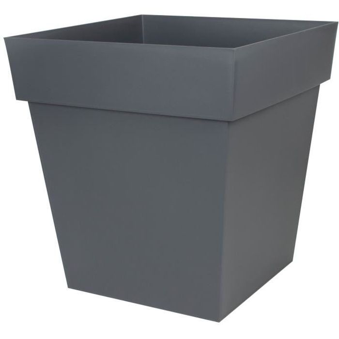 Pot carré Toscane - EDA PLASTIQUE - 50 cm - 87 L - Gris Anthracite EDA PLASTIQUE