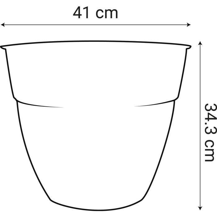 Pot de Fleur EDA Osaka - Gris anthracite - Ø 40 cm - Volume 28,3 L EDA PLASTIQUE