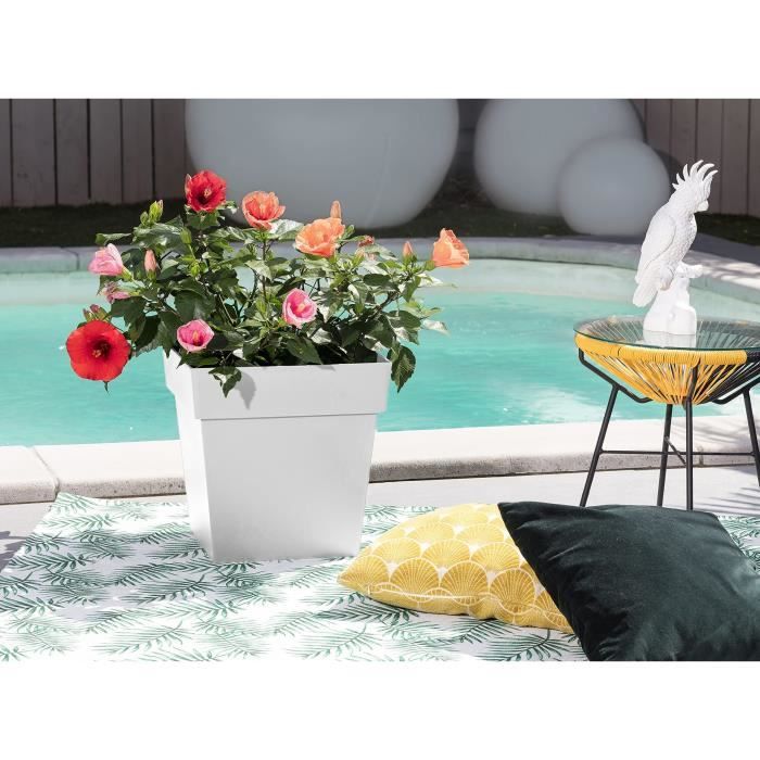 Pot de fleur EDA Plastique Carré TOSCANE Blanc 39 x 39 x H 39 cm 38 L EDA PLASTIQUE