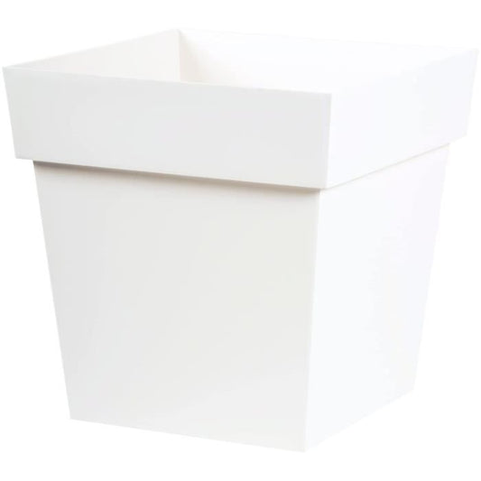 Pot de fleur EDA Plastique Carré TOSCANE Blanc 39 x 39 x H 39 cm 38 L EDA PLASTIQUE