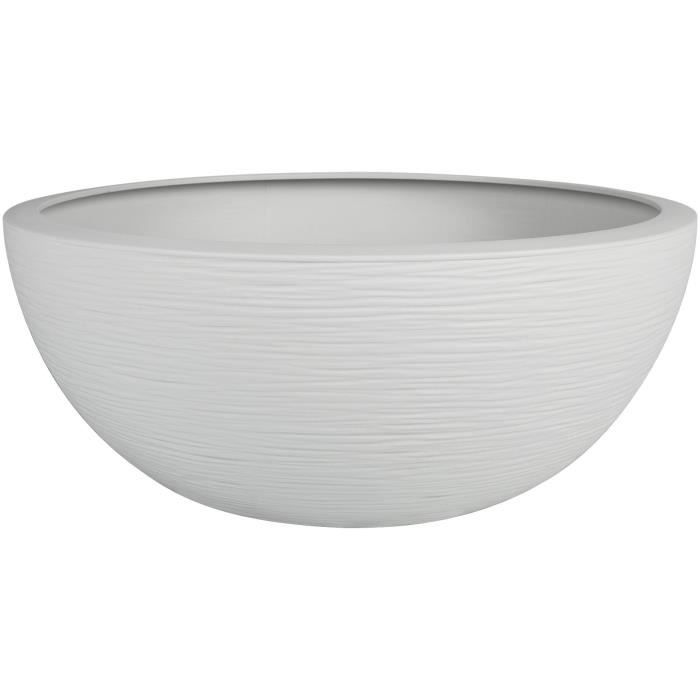 Pot de fleur EDA Plastique Rond Graphit Up Blanc cérusé Ø 40 cm 14,9 L EDA PLASTIQUE