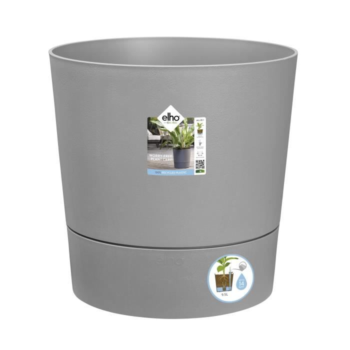 Pot de fleur Elho Plastique Carré Greensense Aqua Care Ciment Clair Ø 43 x H 42.5 cm 39 L ELHO GIVE Room TO Nature