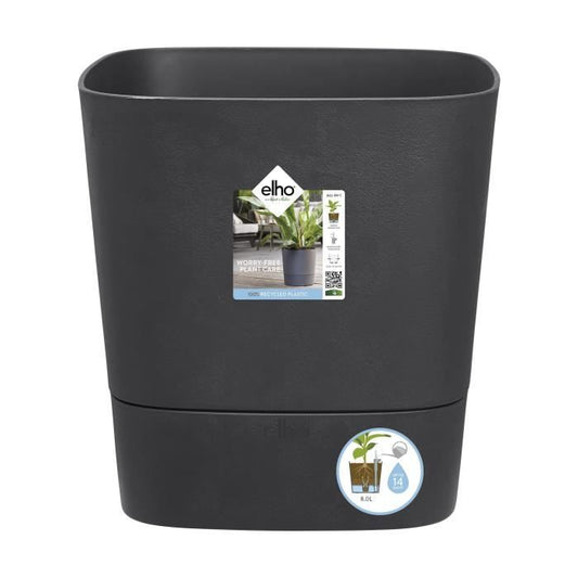 Pot de fleur Elho Plastique Carré Greensense Aqua Care Gris Charbon 38 x 38 x H 38,9 cm 31 L ELHO GIVE Room TO Nature