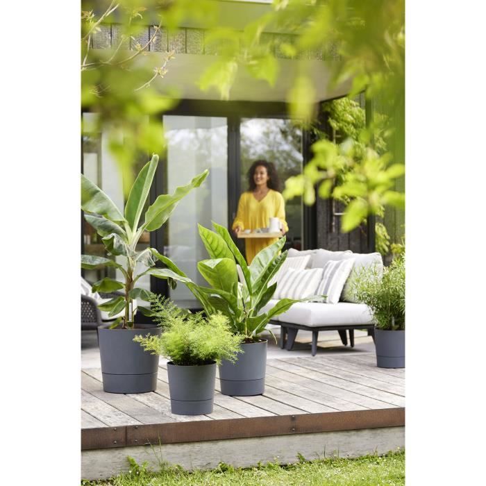 Pot de fleur Elho Plastique Carré Greensense Aqua Care Gris Charbon 29,5 x 29,,5 x H 29,1 cm 15 L ELHO GIVE Room TO Nature