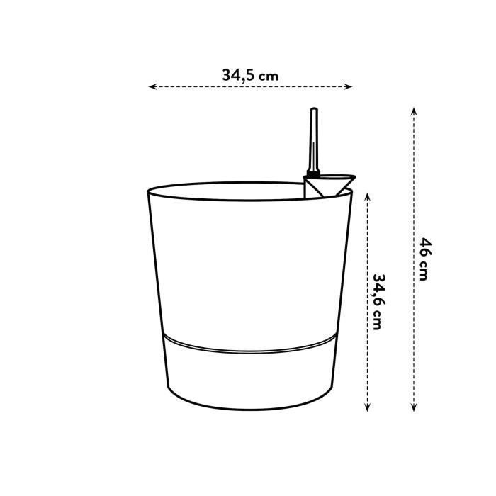 Pot de fleur Elho Plastique Rond Greensense Aqua Care Ciment Clair Ø 34.5 x H 34.1 cm 35 L ELHO GIVE Room TO Nature