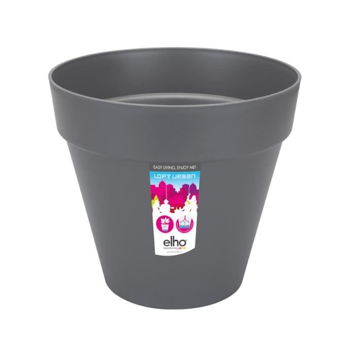 Pot de fleur Elho Plastique Rond Loft Urban Gris anthracite Ø 50 cm 48 l ELHO GIVE Room TO Nature