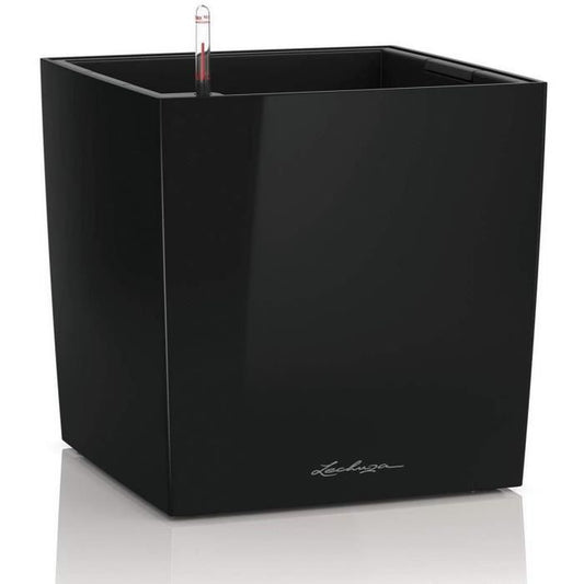 Pot de fleur LECHUZA Cube Premium 40 - kit complet noir brillant