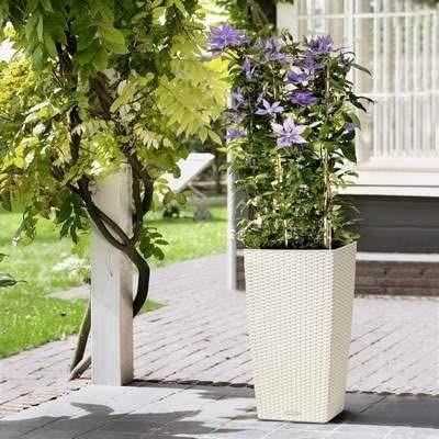 Pot de fleur LECHUZA Cubico Cottage 40 - kit complet blanc