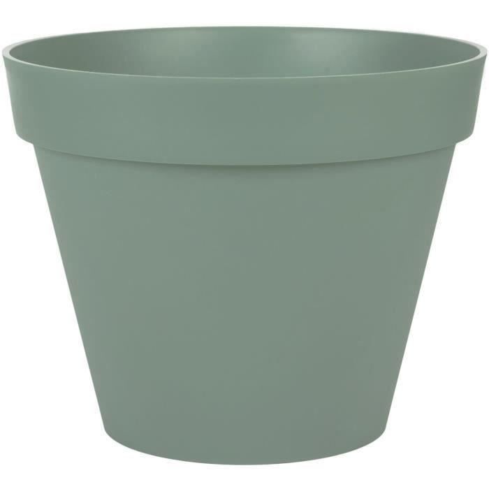 Pot de fleur rond Toscane - EDA PLASTIQUE - Ø 40 x H31 cm - Vert laurier - 23 L EDA PLASTIQUE