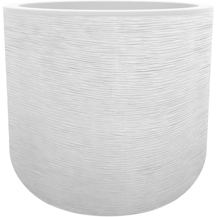 Pot de fleurs - EDA PLASTIQUE - Graphit'Up - Rond - Blanc cérusé - 67 L EDA PLASTIQUE