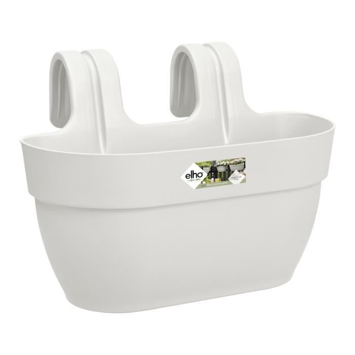 Pot de fleurs ELHO Vibia Campana Easy Hanger Medium - Blanc Soie - Balcon extérieur - L 24.1 x W 36 x H 26.5 cm ELHO