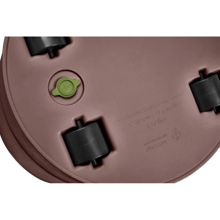 Pot De Fleurs Rond GREENSENSE AQUA CARE - Plastique Réservoir - Avec roulettes - Ø35 - Brun Argile