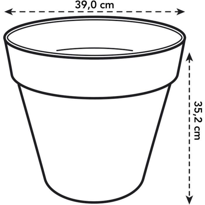 Pot De Fleurs Rond LOFT URBAN - Plastique - Percé - Réservoir - Avec roulettes - Ø40 - Vert ELHO