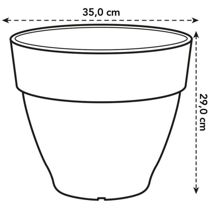 Pot De Fleurs Rond VIBIA - Plastique Réservoir - Ø35 - Terre cuite ELHO