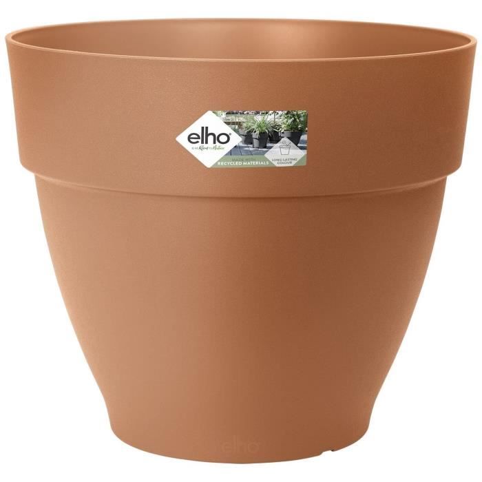 Pot De Fleurs Rond VIBIA - Plastique Réservoir - Ø40 - Terre cuite ELHO