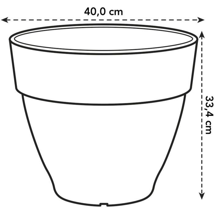 Pot De Fleurs Rond VIBIA - Plastique Réservoir - Ø40 - Terre cuite ELHO