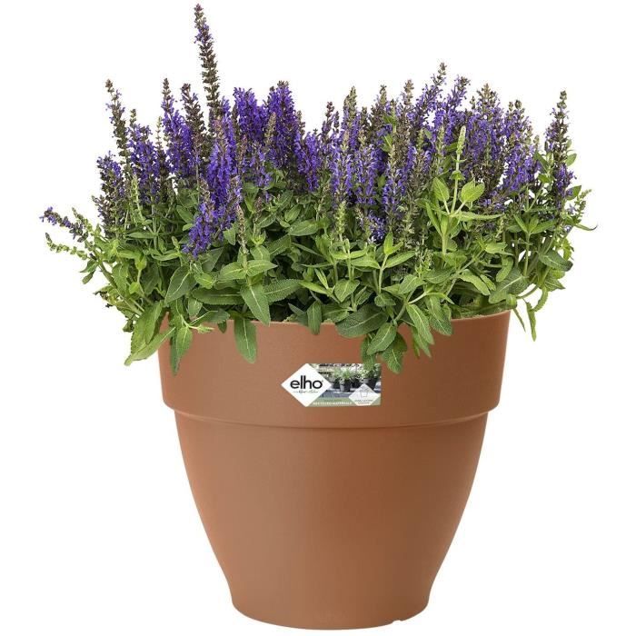 Pot De Fleurs Rond VIBIA - Plastique Réservoir - Ø40 - Terre cuite ELHO