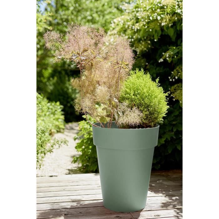 Pot de fleurs vase - EDA PLASTIQUE - Toscane mi-haut - Vert laurier - 44x53cm - 50L EDA PLASTIQUE