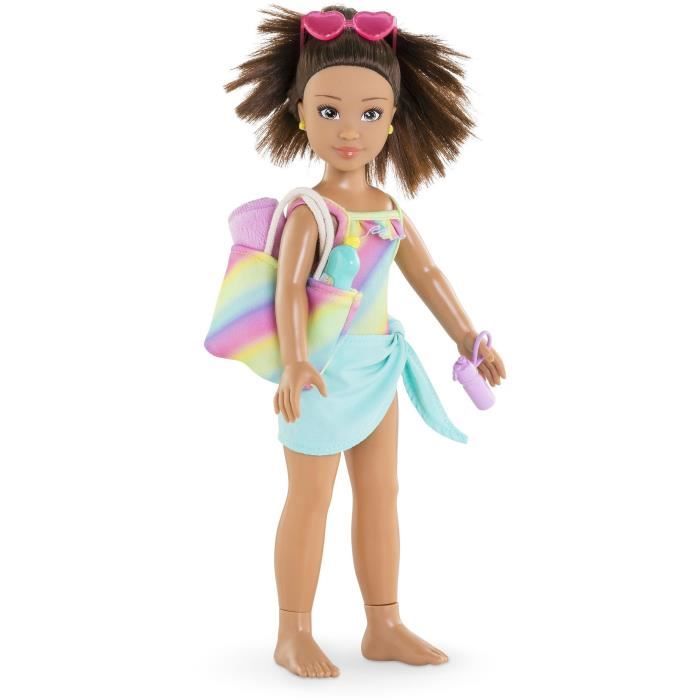 Poupée mannequin Luna a la plage - COROLLE GIRLS - 28 cm - 5 accessoires