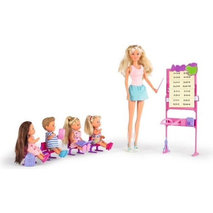 Poupée Steffi Love - Maitresse d’école et 4 éleves - Tableau et accessoires inclus