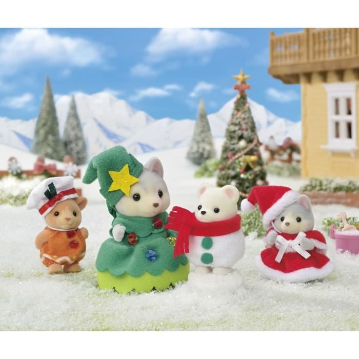 Poupée - SYLVANIAN FAMILIES - Le coffret de Noël - 4 figurines articulées