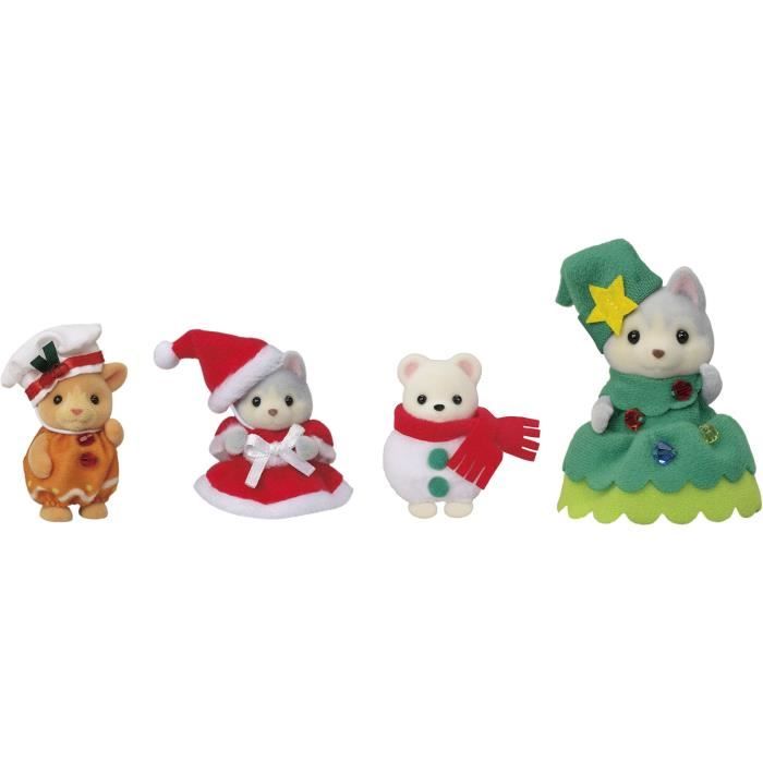 Poupée - SYLVANIAN FAMILIES - Le coffret de Noël - 4 figurines articulées