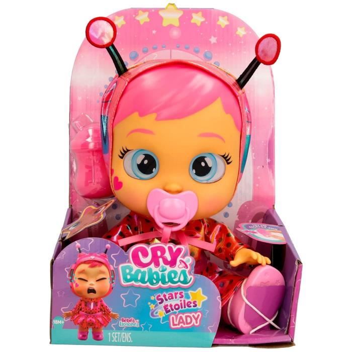 Poupon Cry Babies Stars - Lady - IMC TOYS - 911383 - 30cm - Etoiles LED - Fonctions de pleurs - Rose