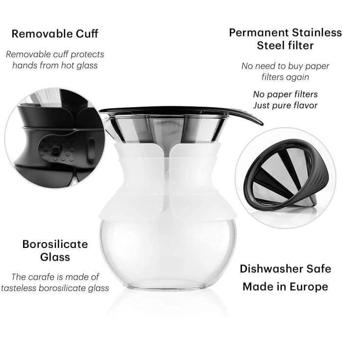 POUR OVER - Cafetiere BODUM , filtre permanent maille inox, 0.5 l, 4 tasses - Paloma Tech