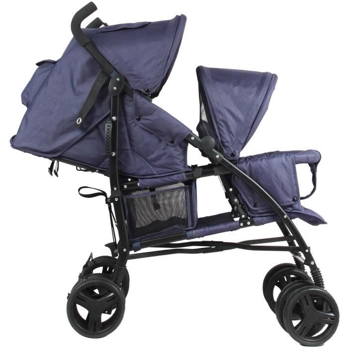 Poussette canne double BAMBISOL - 6-36 mois pour le siege avant (max 15 kg) et de 0-36 mois (max 15 kg) pour le siege