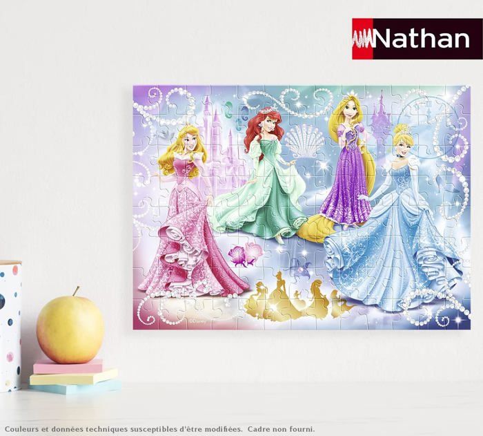 Puzzle 100 pieces - Princesses étincelantes - Disney Princesses - Trieurs de pieces - Nathan