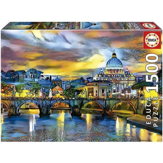 Puzzle 1500 pieces - EDUCA - BASILIQUE SAINT-PIERRE ET PONT SAINT-ANGE - Architecture et monument - Intérieur